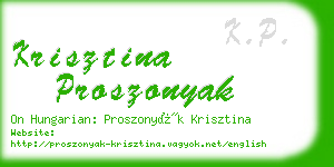 krisztina proszonyak business card